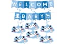 BRUBAKER Baby Girlande Welcome + Großer Storch Holz Bild 3