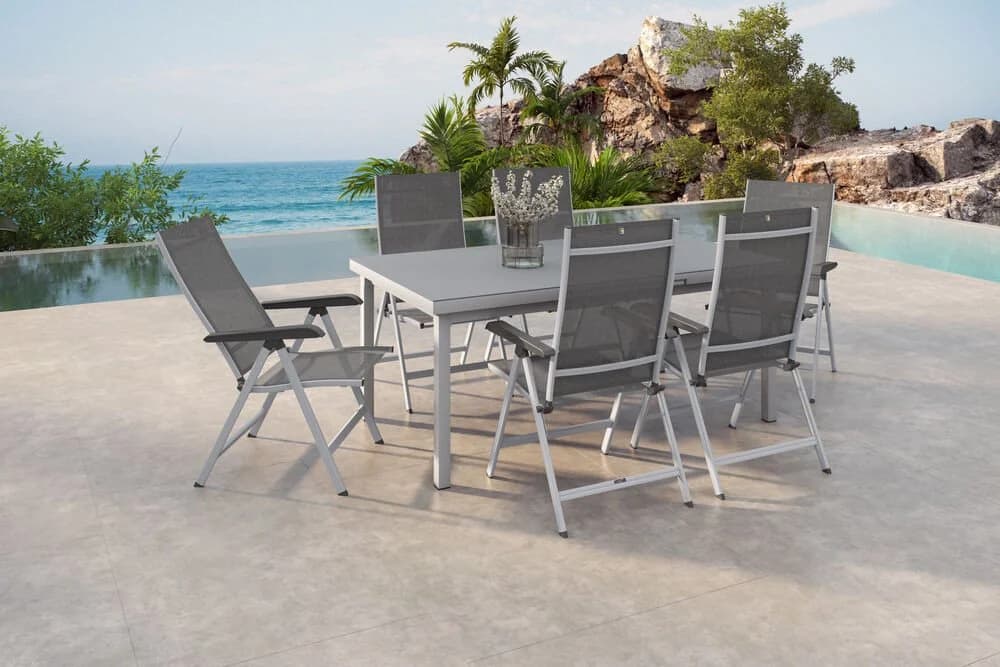 KETTLER Garten-Essgruppe mit Ausziehtisch und 6 Klappstühlen - Bild 4