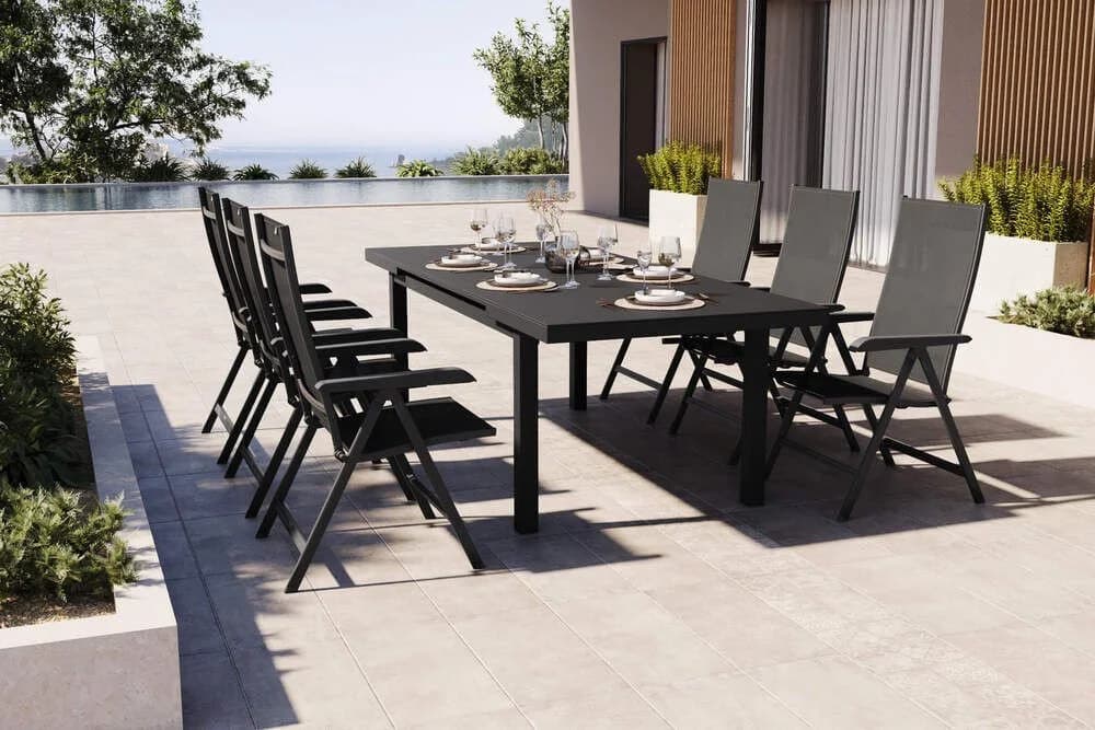 KETTLER BasicPlus Garten-Essgruppe mit Ausziehtisch und 6 Klappstühlen - Bild 2