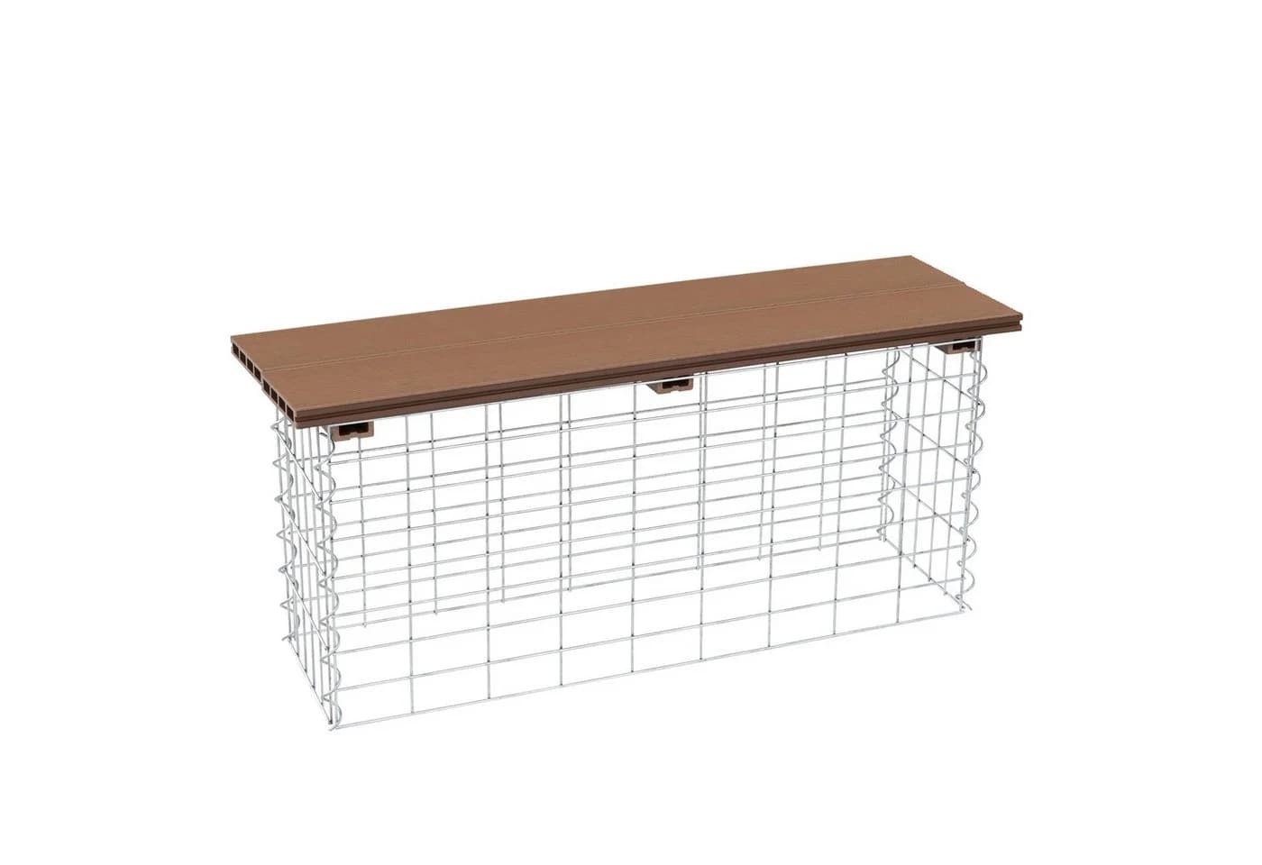 ESTEXO Gabionenbank mit WPC-Sitzfläche Braun - Bild 5