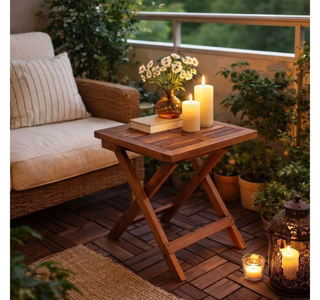ESTEXO Gartentisch Beistelltisch Akazie Klappbar - Bild 5