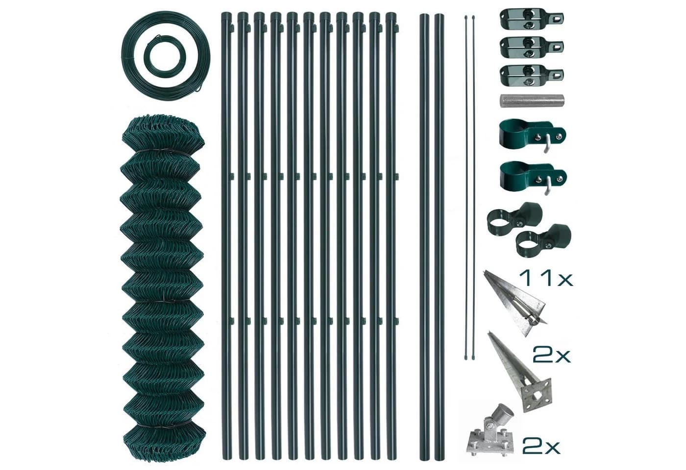 ESTEXO Maschendrahtzaun Komplettset 1,5x25m Grün - Bild 2