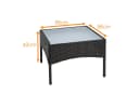 ESTEXO Gartentisch Polyrattan Schwarz Glas Beistelltisch Bild 1