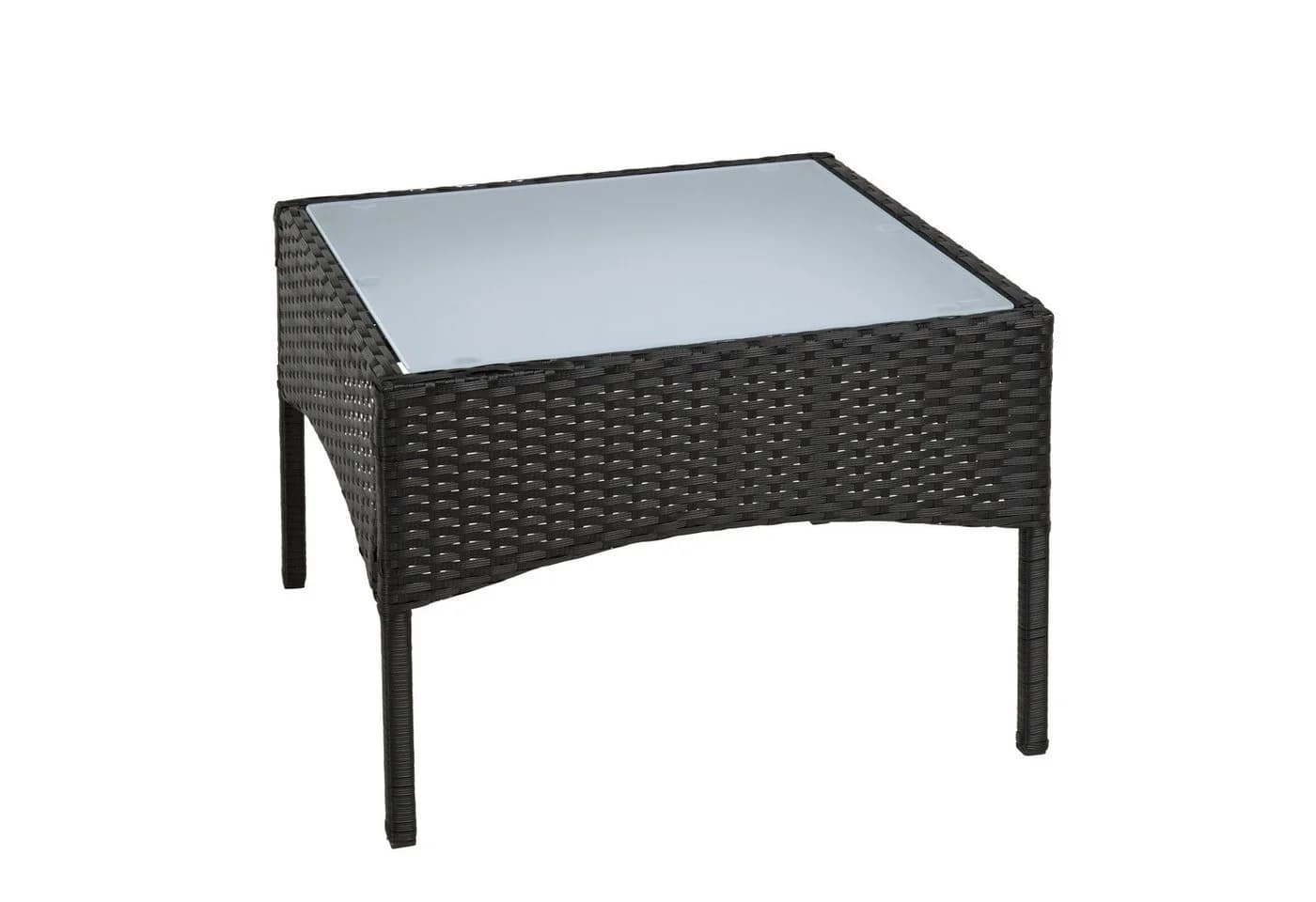 ESTEXO Gartentisch Polyrattan Schwarz Glas Beistelltisch - Bild 2
