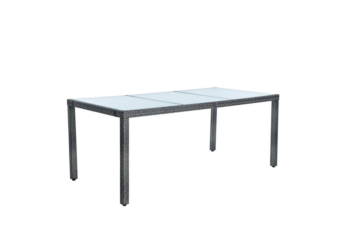 ESTEXO Sitzgruppe Polyrattan Gartenmöbel Set für 8 Personen Anthrazit