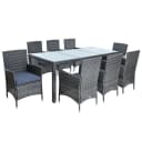 ESTEXO Sitzgruppe Polyrattan Gartenmöbel Set für 8 Personen Anthrazit Bild 3