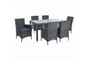 ESTEXO Sitzgruppe Poly-Rattan 6-tlg. Anthrazit-Grau Gartenset Bild 2
