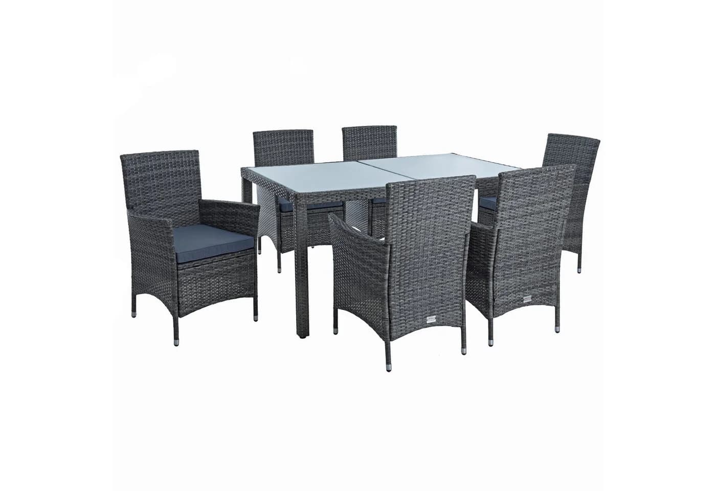 ESTEXO Sitzgruppe Poly-Rattan 6-tlg. Anthrazit-Grau Gartenset - Bild 2