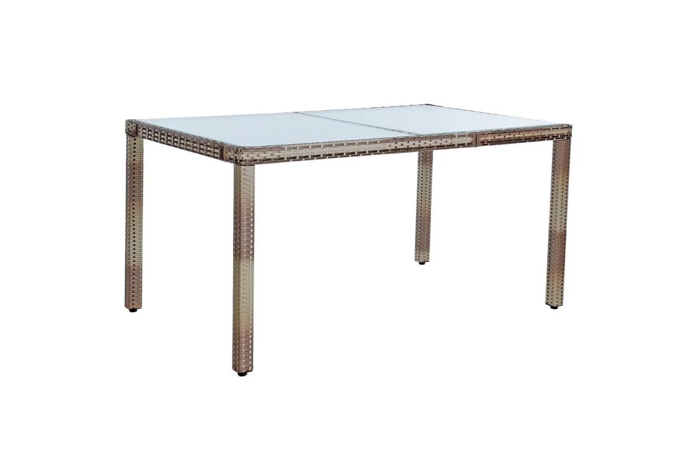 ESTEXO Sitzgruppe 6 Pers. Polyrattan Beige-Braun Gartenset