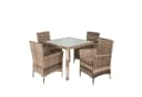 ESTEXO Sitzgruppe Polyrattan Gartenmöbel Set Rattan Essgruppe Beige Braun Bild 1