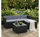 ESTEXO Sitzgruppe Rattan Lounge 3-Sitzer Sofa Schwarz Bild 2