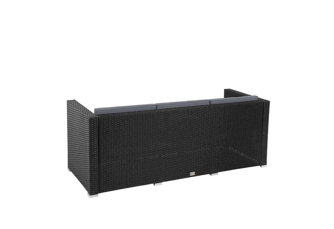 ESTEXO Sitzgruppe Rattan Lounge 3-Sitzer Sofa Schwarz - Bild 3