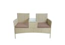 ESTEXO Polyrattan Gartenbank 2-Sitzer mit Tisch Beige Bild 1