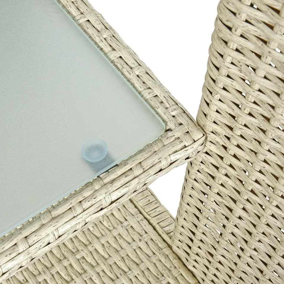 ESTEXO Polyrattan Gartenbank 2-Sitzer mit Tisch Beige - Bild 4