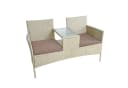 ESTEXO Polyrattan Gartenbank 2-Sitzer mit Tisch Beige Bild 5