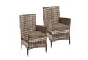 ESTEXO Gartenstuhl Rattan Polyrattan 2er Set Beige-Braun Bild 2