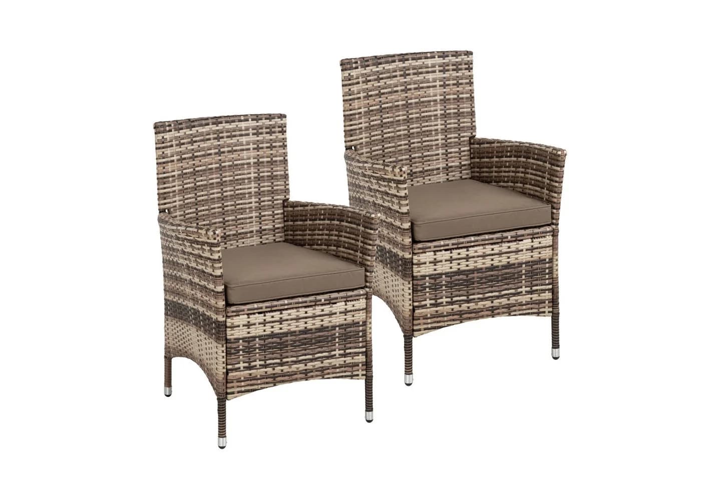 ESTEXO Gartenstuhl Rattan Polyrattan 2er Set Beige-Braun - Bild 2
