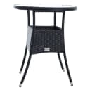 ESTEXO Gartentisch Rund Schwarz Polyrattan mit Glasplatte Bild 1