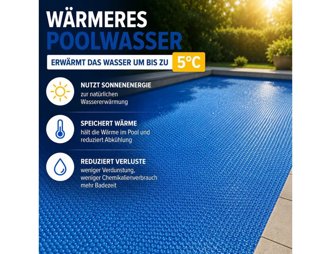 ESTEXO Pool-Abdeckplane Solarfolie Blau Rechteckig - Bild 3
