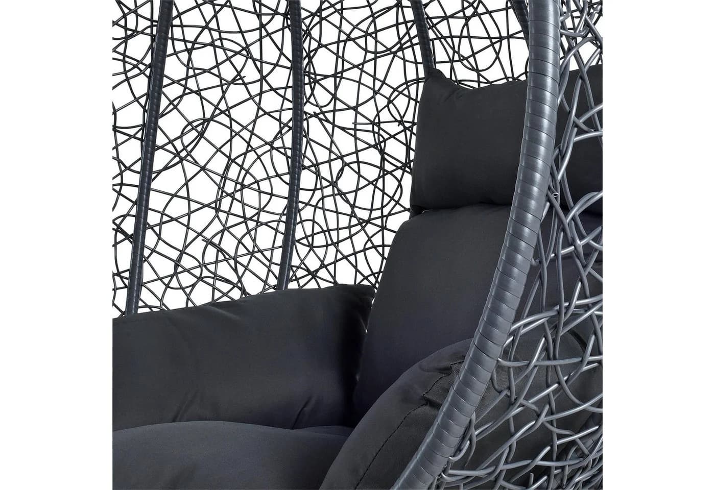 ESTEXO Hängesessel Polyrattan Anthrazit - Bild 5
