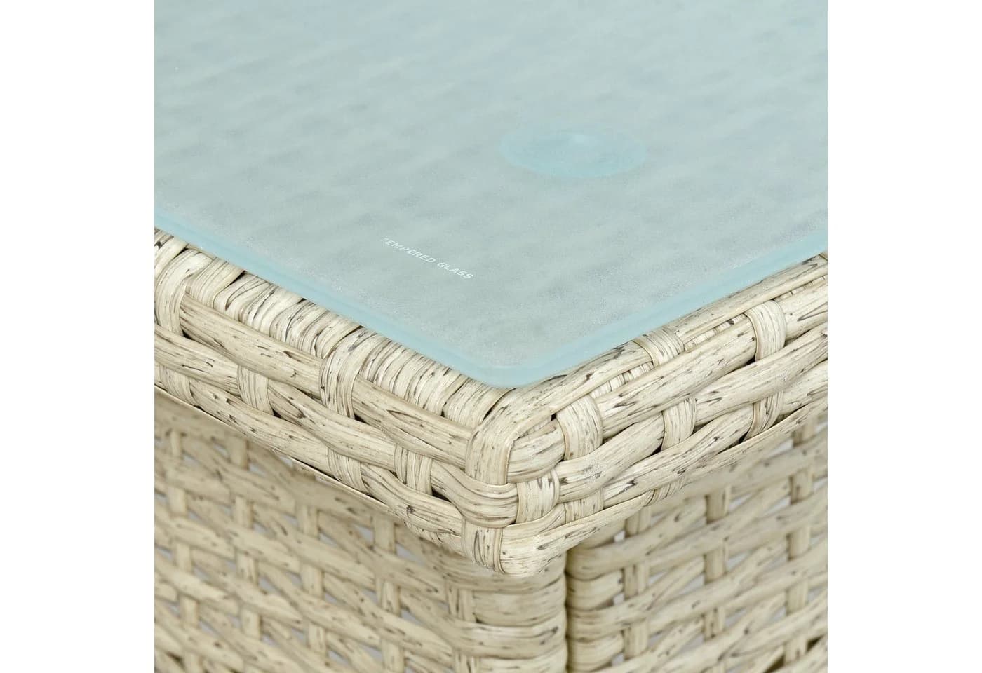 ESTEXO Gartentisch Beistelltisch Polyrattan Beige - Bild 4