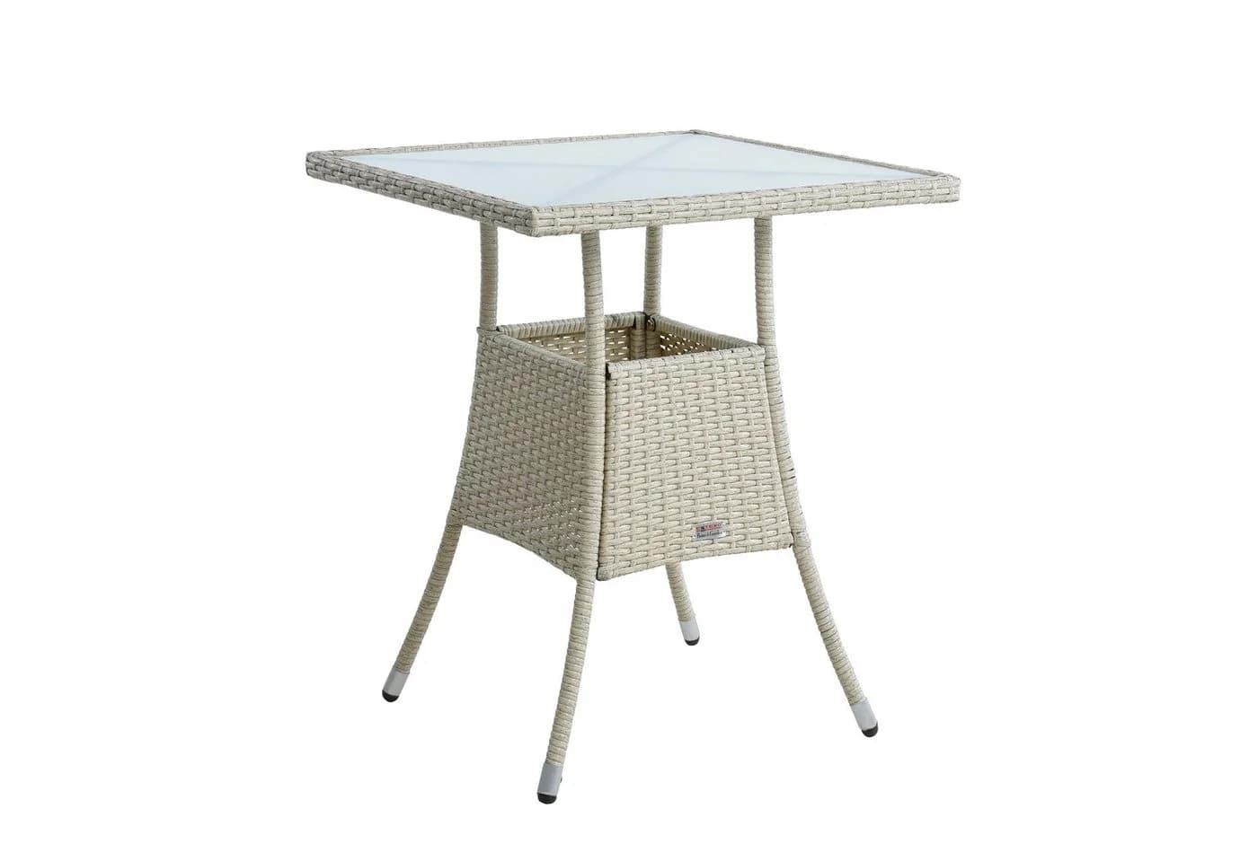 ESTEXO Gartentisch Polyrattan Beistelltisch 60 cm Beige - Bild 5