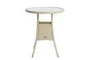 ESTEXO Gartentisch Beistelltisch Rund Beige Polyrattan mit Glasplatte Bild 1