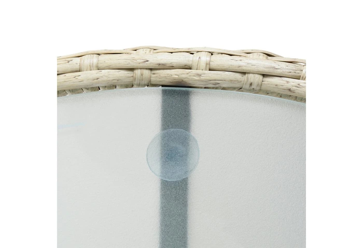 ESTEXO Gartentisch Beistelltisch Rund Beige Polyrattan mit Glasplatte - Bild 3
