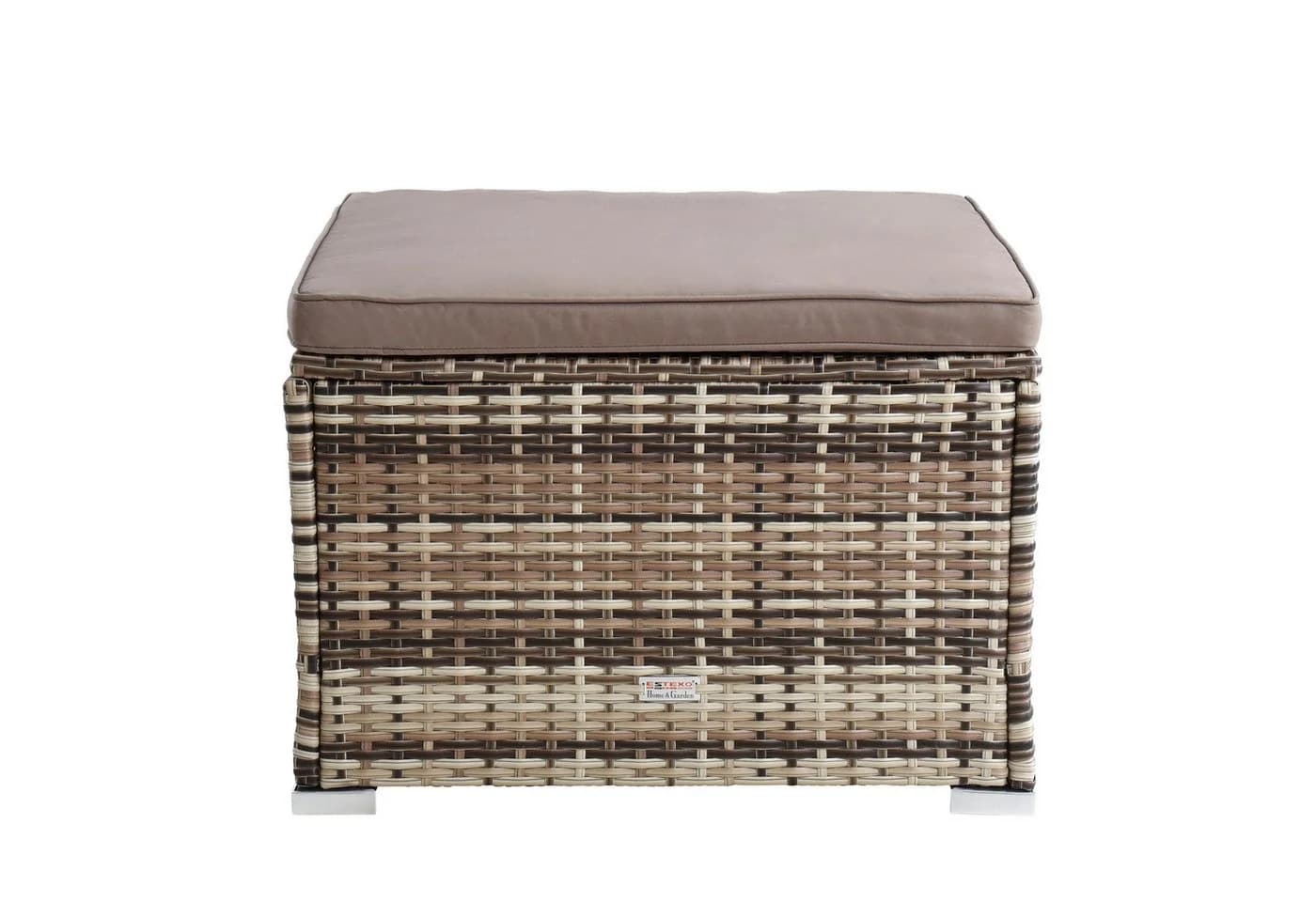 ESTEXO Gartenstuhl Rattanhocker XXL - Polyrattan Sitzhocker