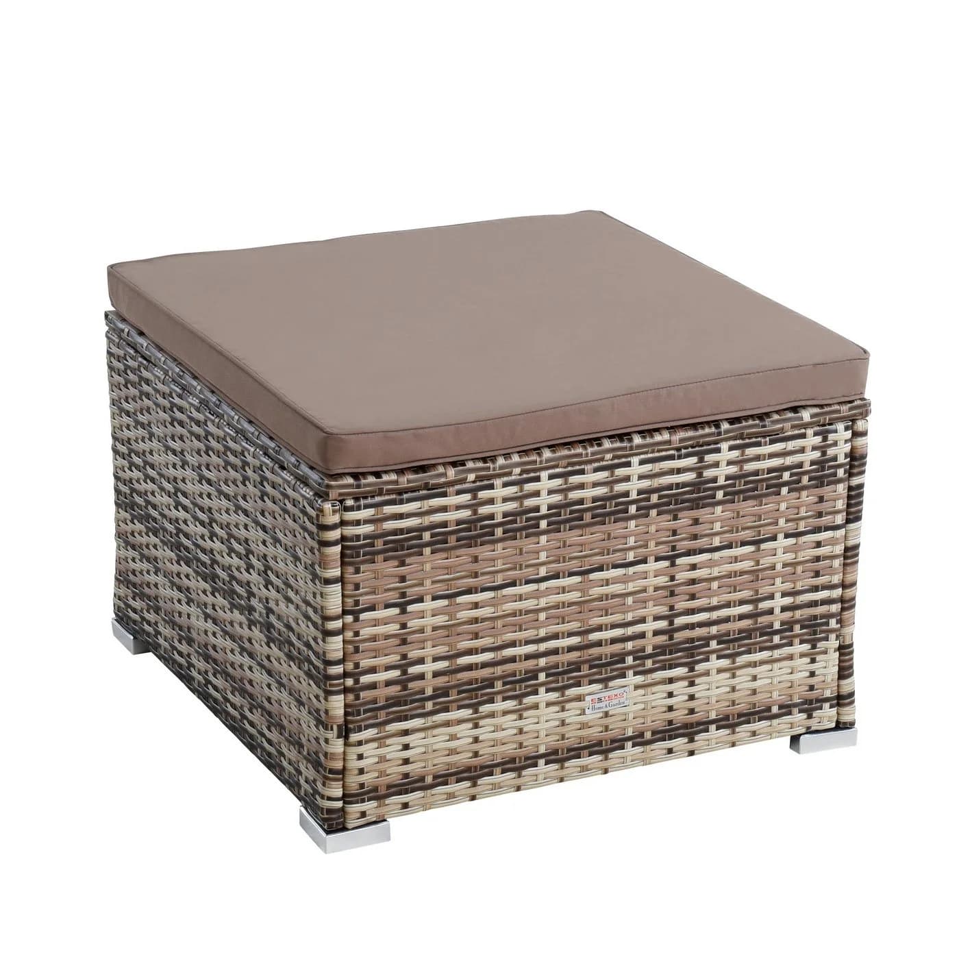 ESTEXO Gartenstuhl Rattanhocker XXL - Polyrattan Sitzhocker - Bild 2