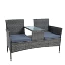 ESTEXO Polyrattan Gartenbank 2-Sitzer Anthrazit Bild 2