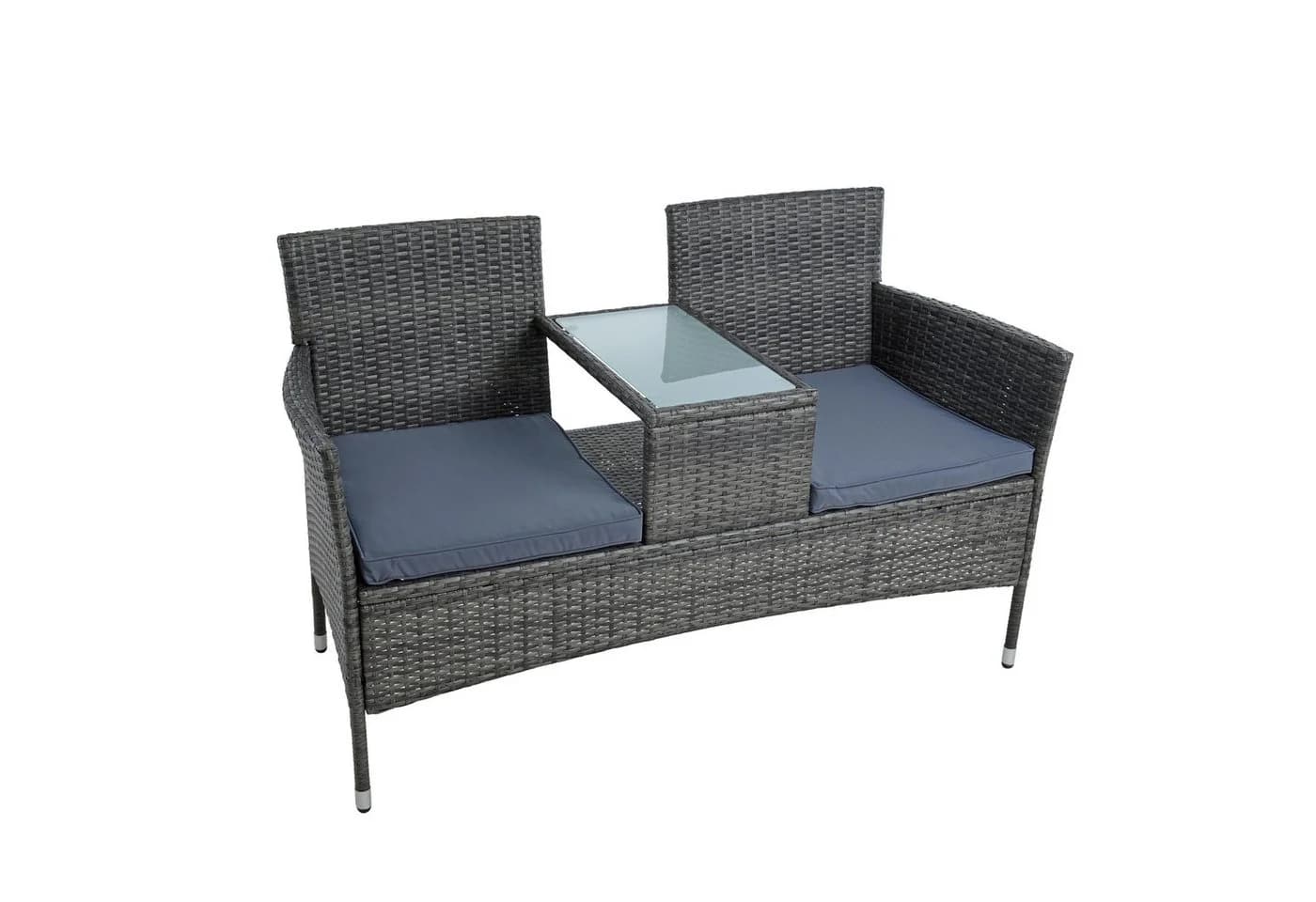 ESTEXO Polyrattan Gartenbank 2-Sitzer Anthrazit - Bild 5