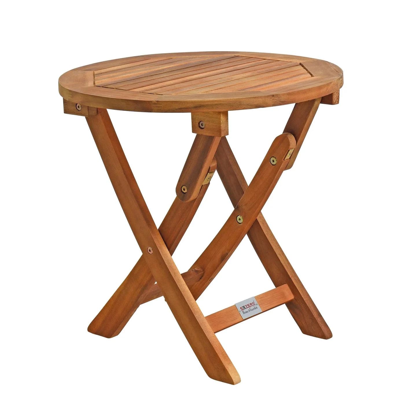 ESTEXO Gartentisch Klapptisch 48 cm Rund Akazienholz