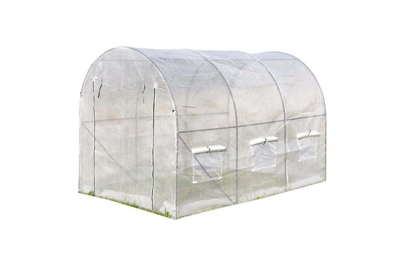ESTEXO Foliengewächshaus 3x2x2m Bogendach mit Tür und Fenstern