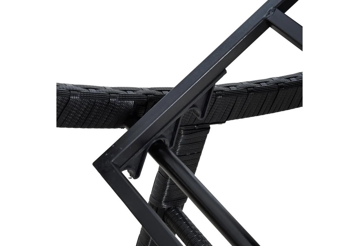 ESTEXO Gartenliege Polyrattan XXL Relaxliege Schwarz - Bild 5