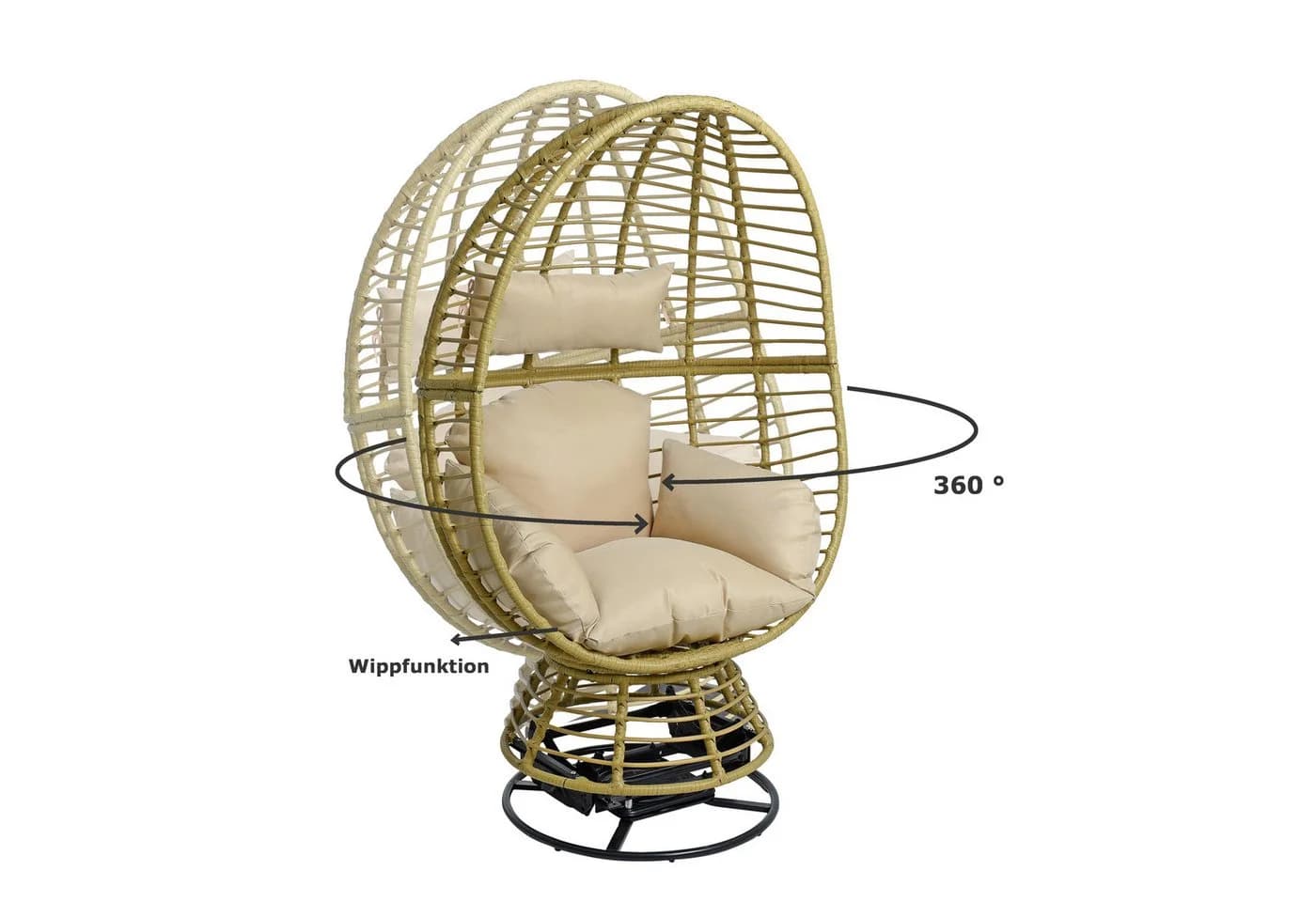 ESTEXO Gartensessel Polyrattan Schwingsessel