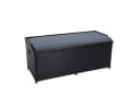 ESTEXO Gartenbank Sitzbank mit Auflagenbox Rattan Kissentruhe Polyrattan Schwarz Bild 2
