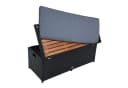 ESTEXO Gartenbank Sitzbank mit Auflagenbox Rattan Kissentruhe Polyrattan Schwarz Bild 5