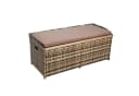 ESTEXO Gartenbank mit Auflagenbox Polyrattan Akazienholz Beige-Braun Bild 2