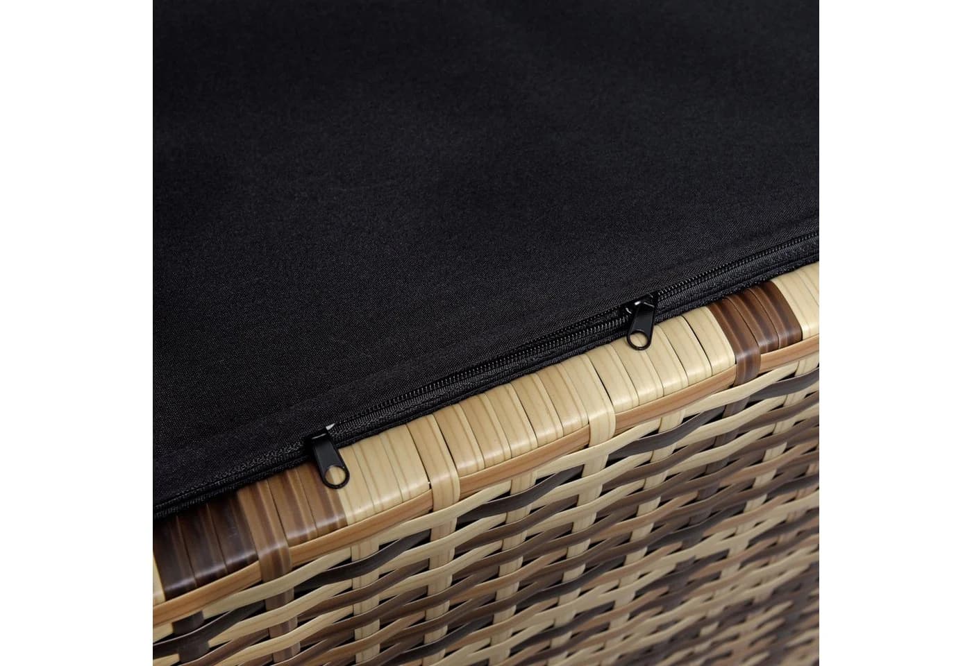 ESTEXO Gartenbank mit Auflagenbox Polyrattan Akazienholz Beige-Braun - Bild 3