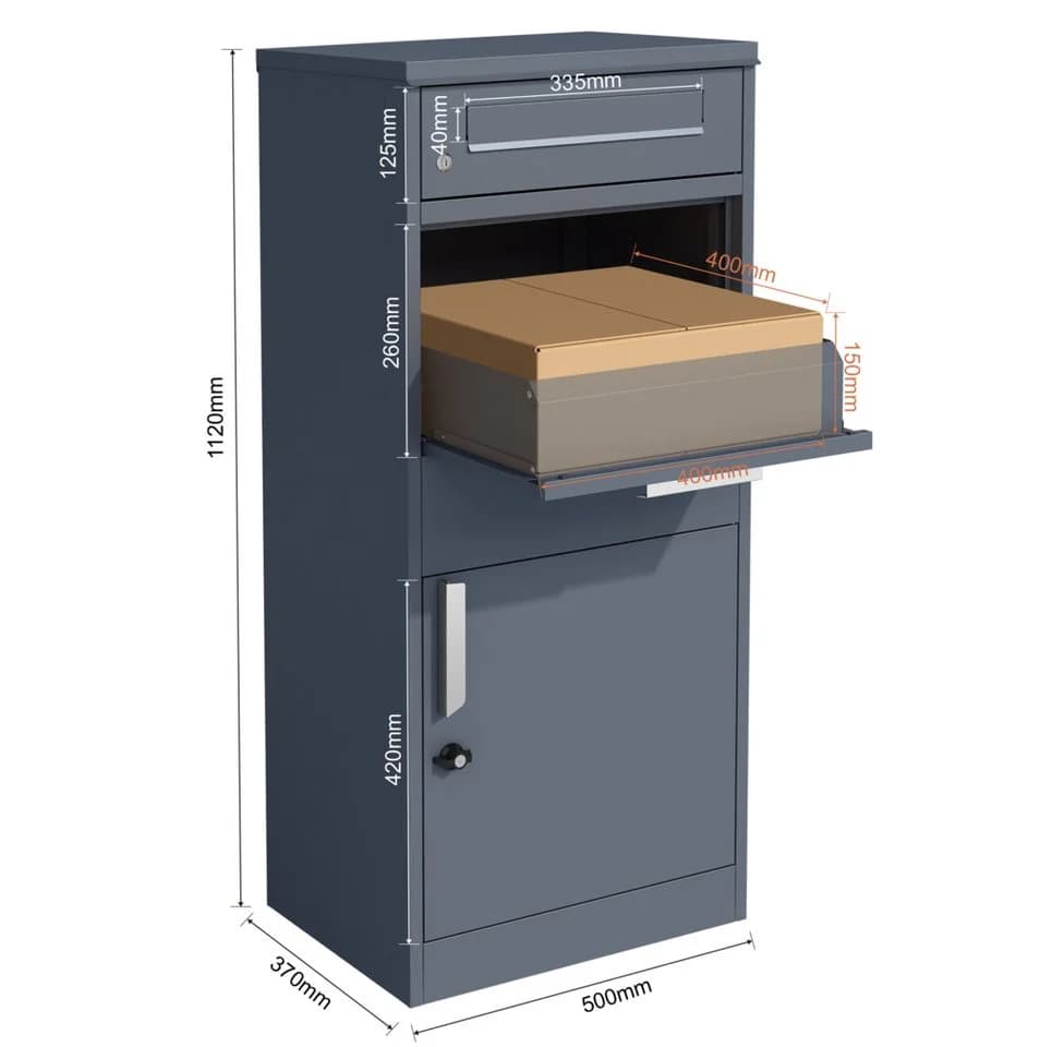 ESTEXO Paketbox Briefkasten Anthrazitgrau