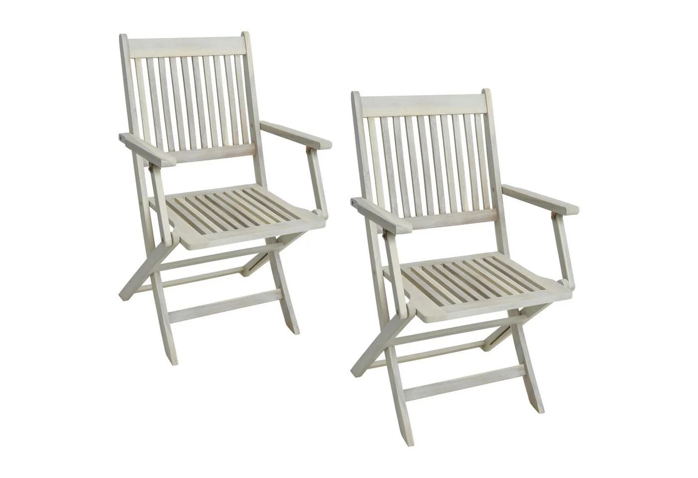 ESTEXO Klappstuhl Gartenstühle Holzstühle Akazie 2er Set