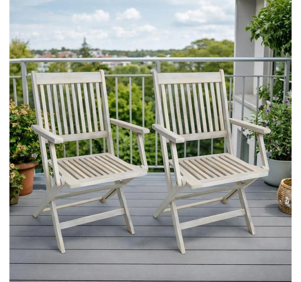 ESTEXO Klappstuhl Gartenstühle Holzstühle Akazie 2er Set - Bild 2