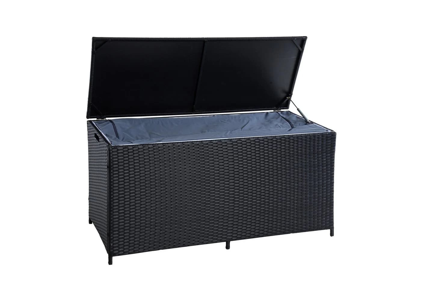 ESTEXO Auflagenbox Schwarz Polyrattan Gartenbox Aufbewahrungstruhe - Bild 5