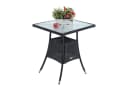 ESTEXO Polyrattan Beistelltisch mit Milchglasplatte Schwarz Bild 1