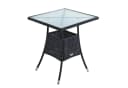 ESTEXO Polyrattan Beistelltisch mit Milchglasplatte Schwarz Bild 2
