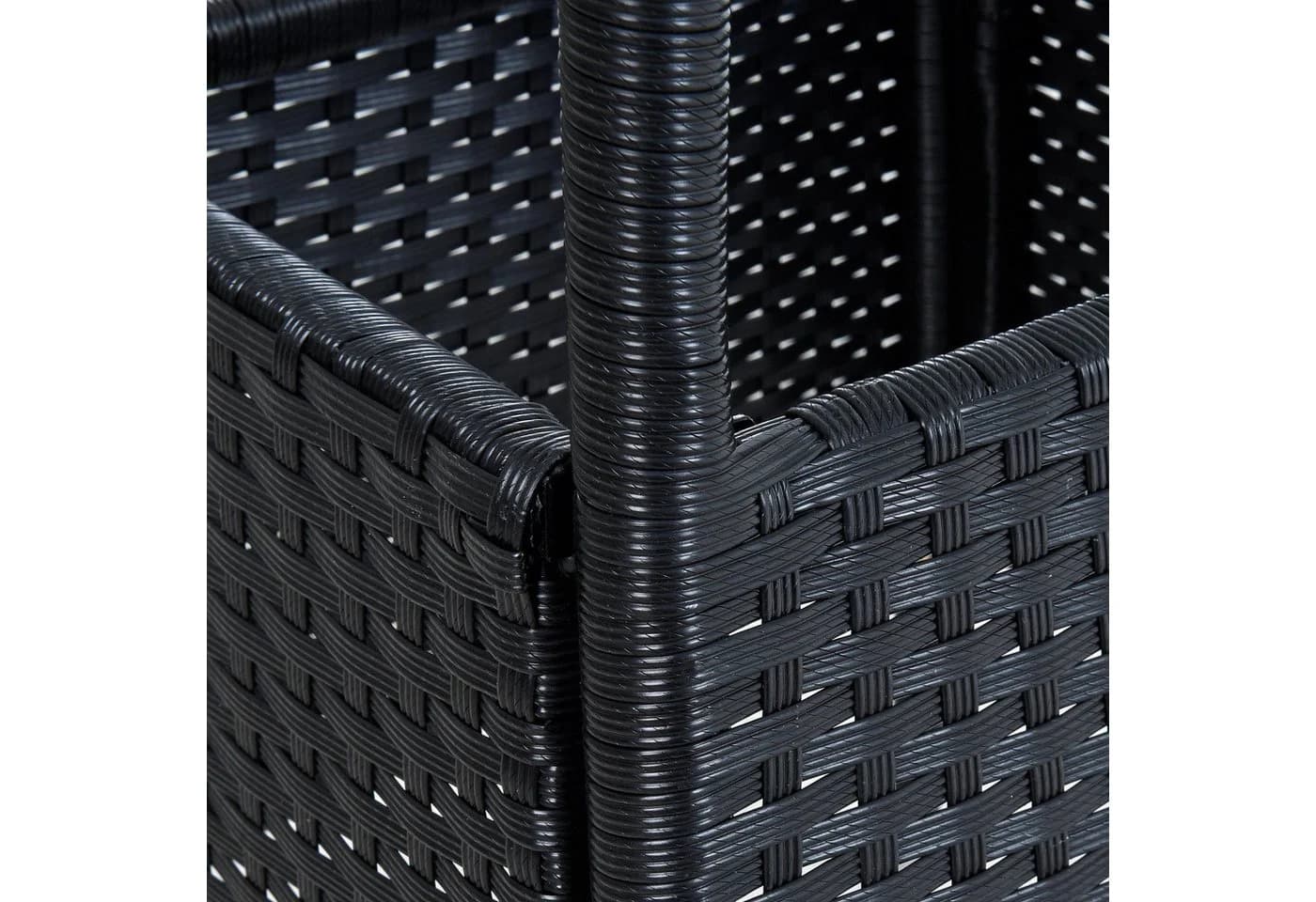 ESTEXO Polyrattan Beistelltisch mit Milchglasplatte Schwarz - Bild 4
