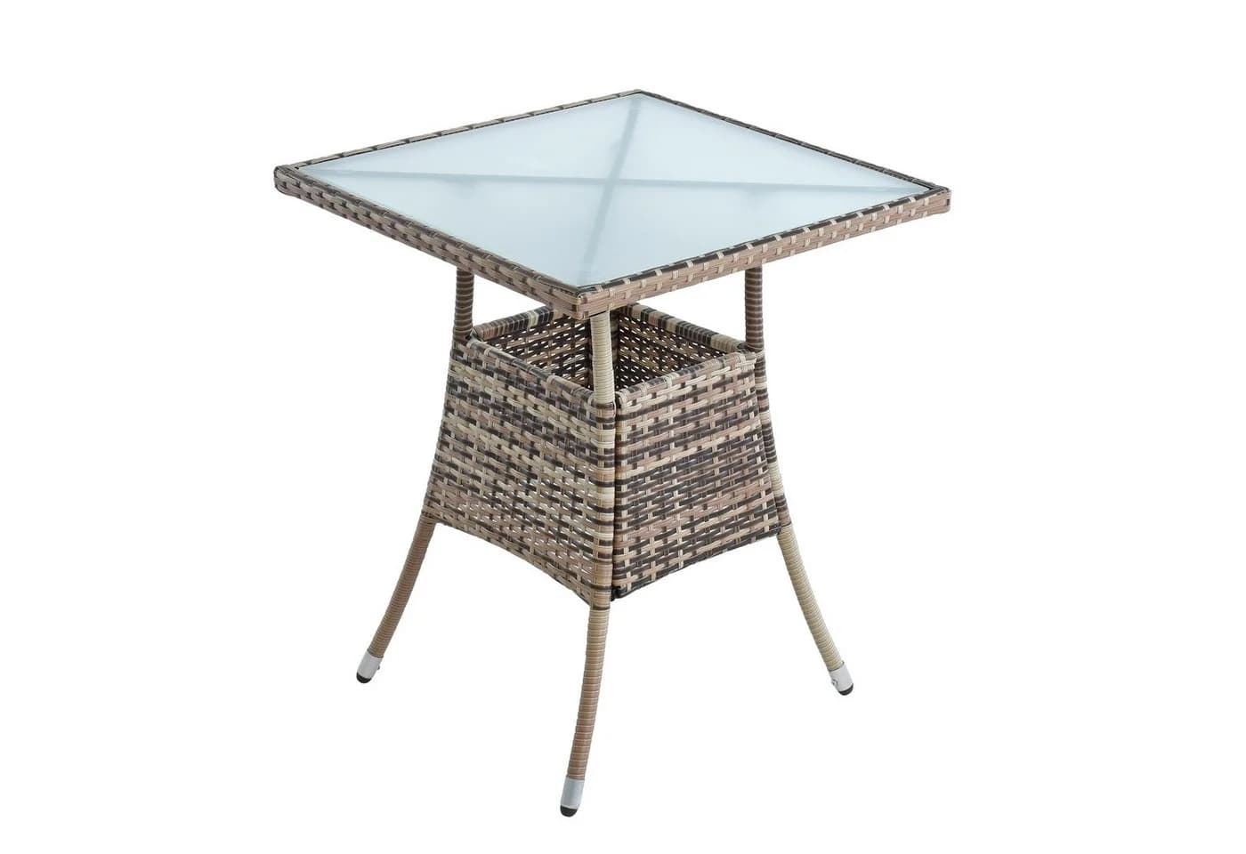 ESTEXO Gartentisch Polyrattan Beistelltisch 57 cm Beige-Braun - Bild 2