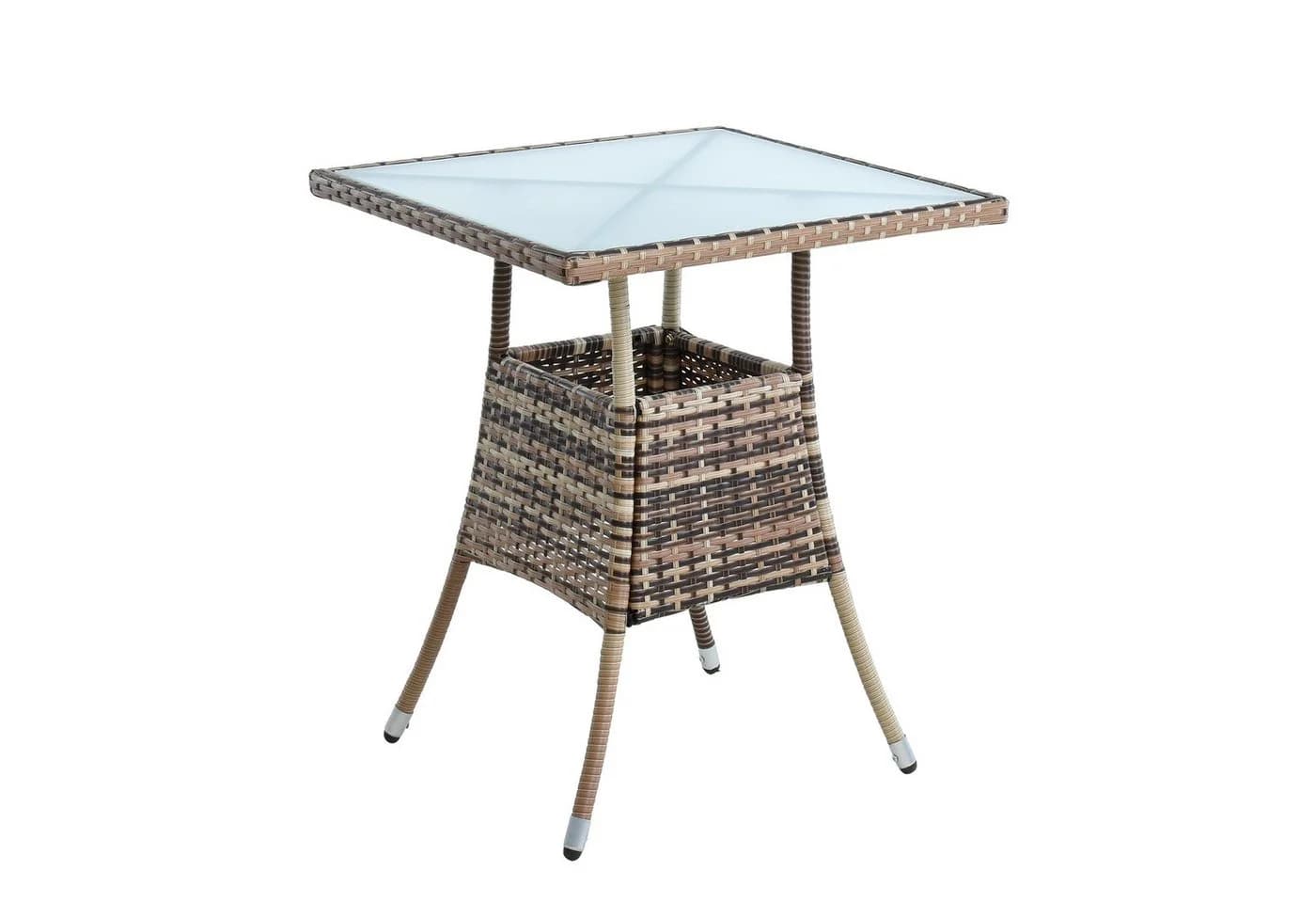 ESTEXO Gartentisch Polyrattan Beistelltisch 57 cm Beige-Braun - Bild 5