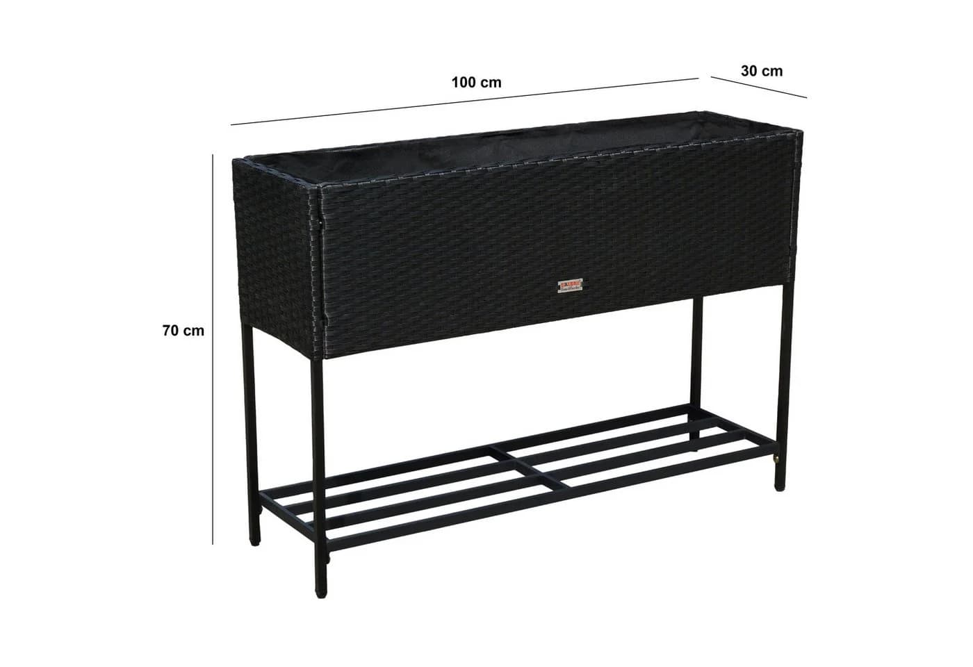 ESTEXO Hochbeet Polyrattan Blumenbeet Schwarz